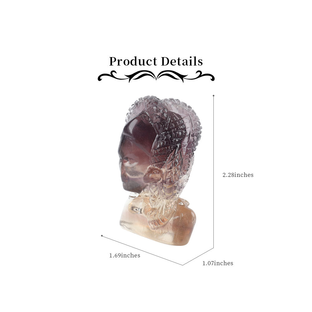 11.7in Fluorite Medusa Crystal Figurine Carving