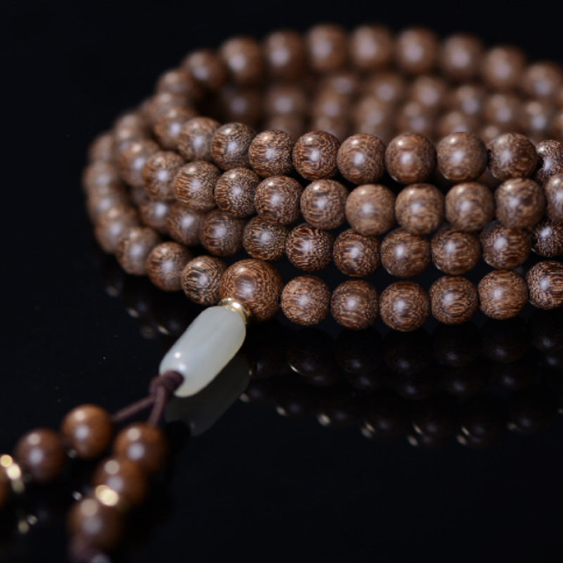 8mm Rosewood Jade Calm Mala Bracelet for Prosperity
