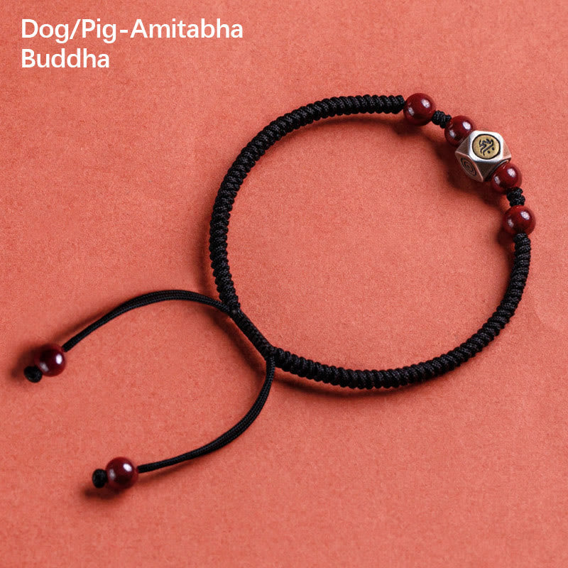 925 Sterling Silver Chinese Zodiac Natal Buddha Calm Bracelet