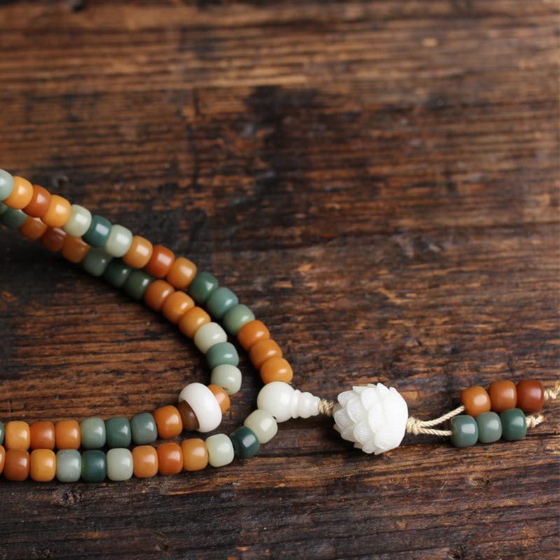 7*9mm Unisex Lotus Mala Harmony Bracelet Necklace