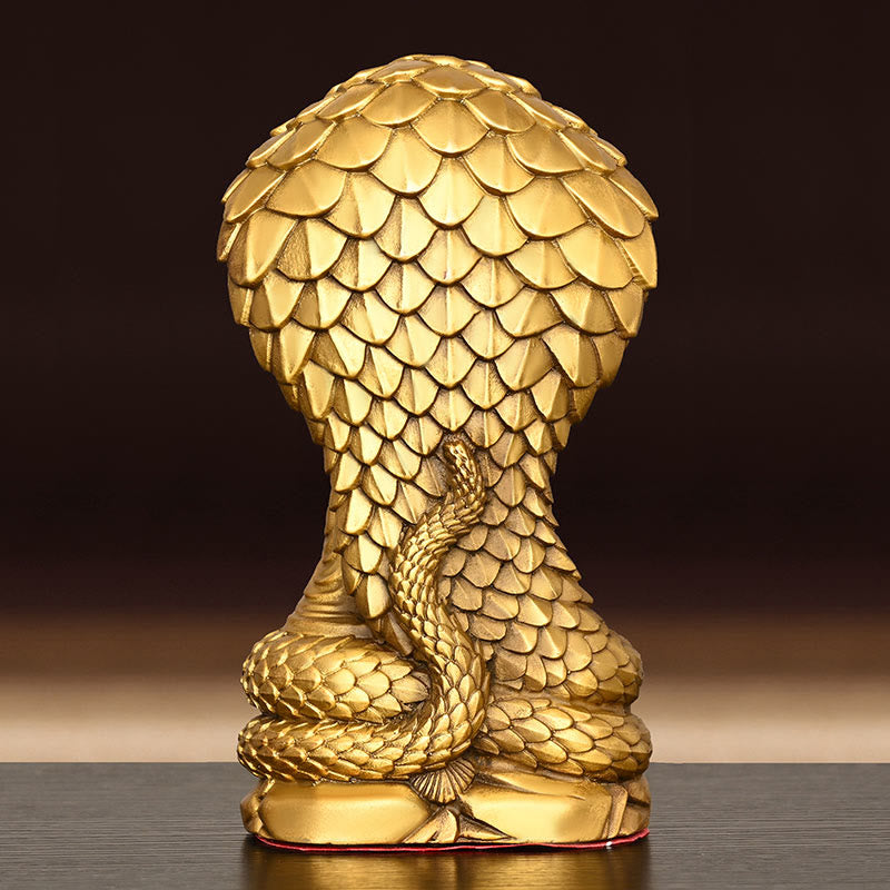 Statuette de Bouddha Shakyamuni en cuivre de 11 cm, figurine serpent