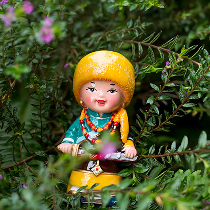 Figurines spirituelles tibétaines peintes à la main de 11 cm