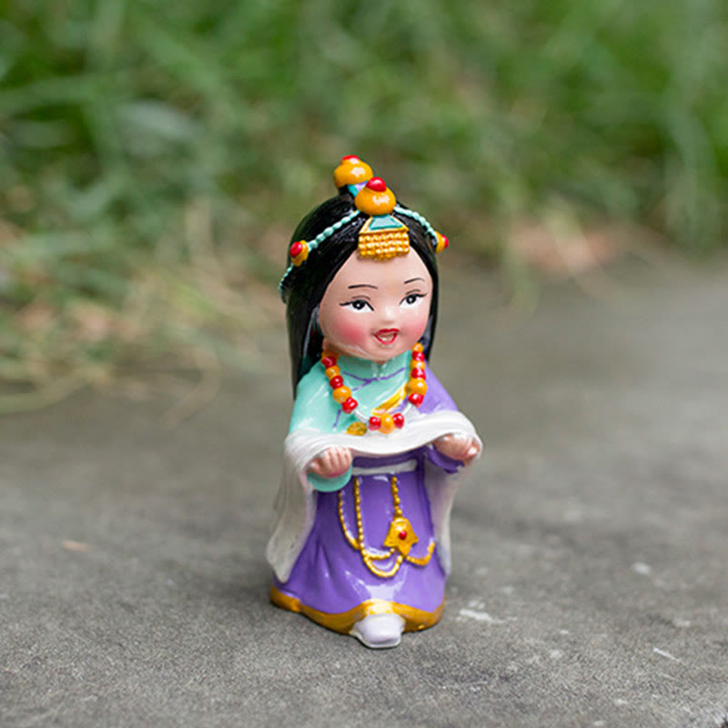 Figurines spirituelles tibétaines peintes à la main de 11 cm