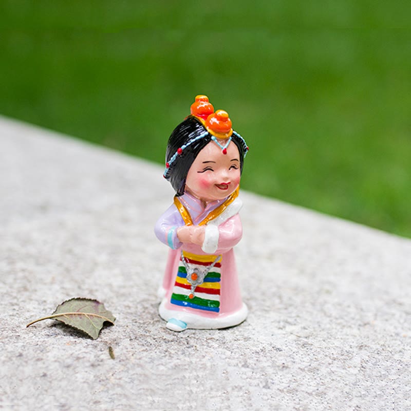 Figurines spirituelles tibétaines peintes à la main de 11 cm