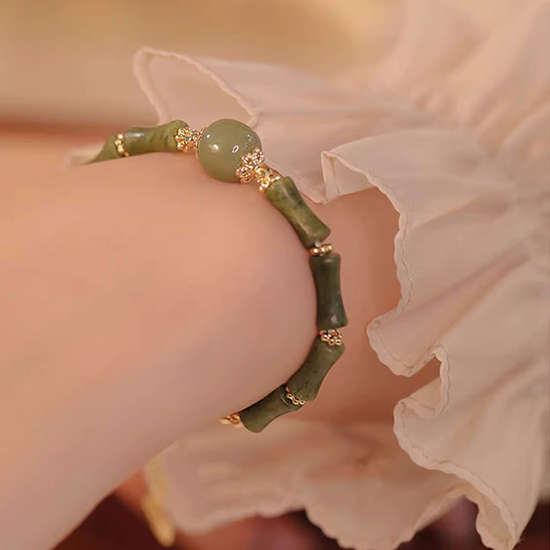 Bracelet porte-bonheur en jade Hetian péridot 11 mm