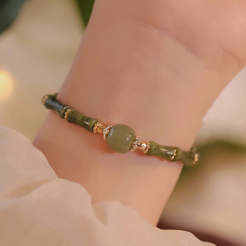 Bracelet porte-bonheur en jade Hetian péridot 11 mm