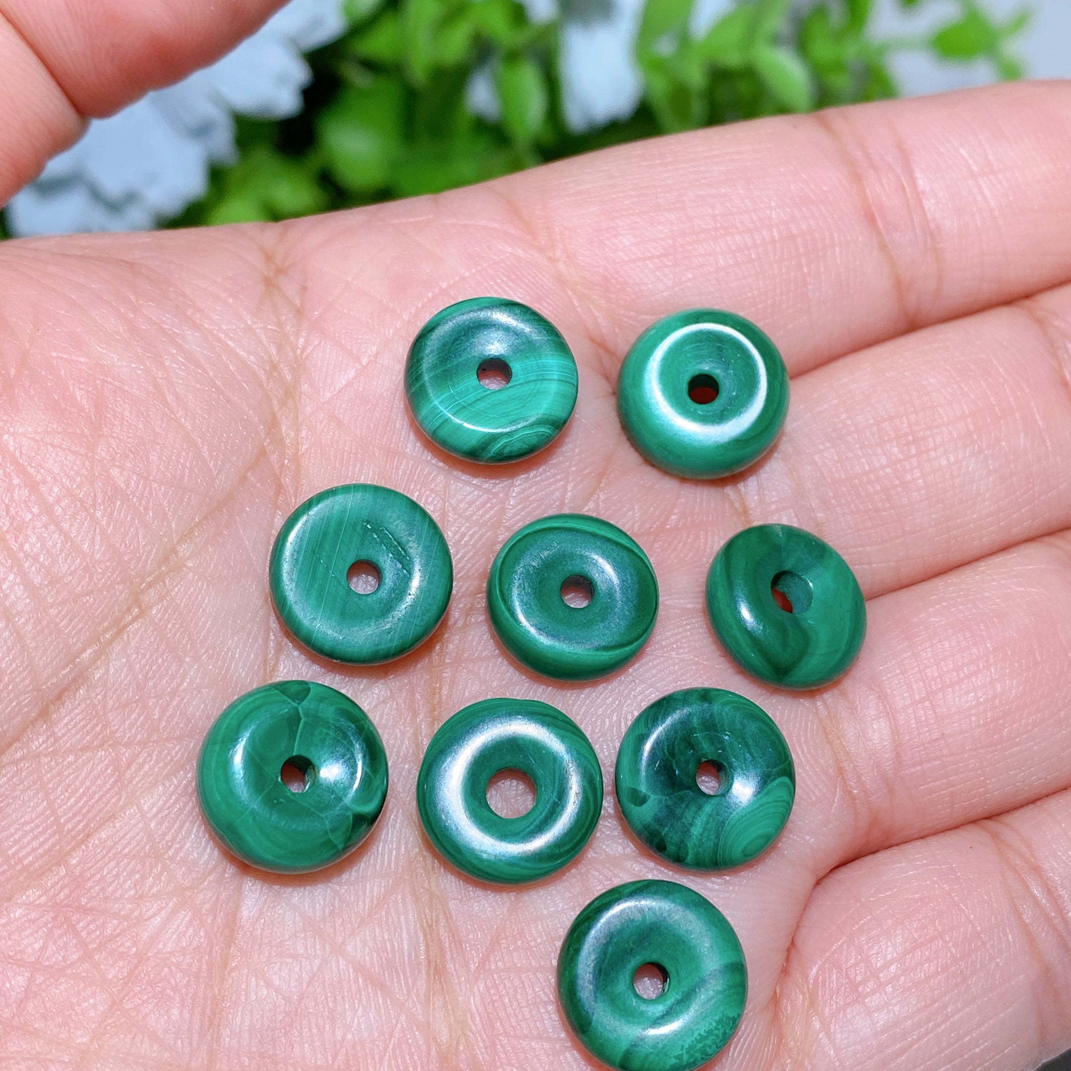 12-33mm Obsidian & Crystal Donut Pendants for Healing