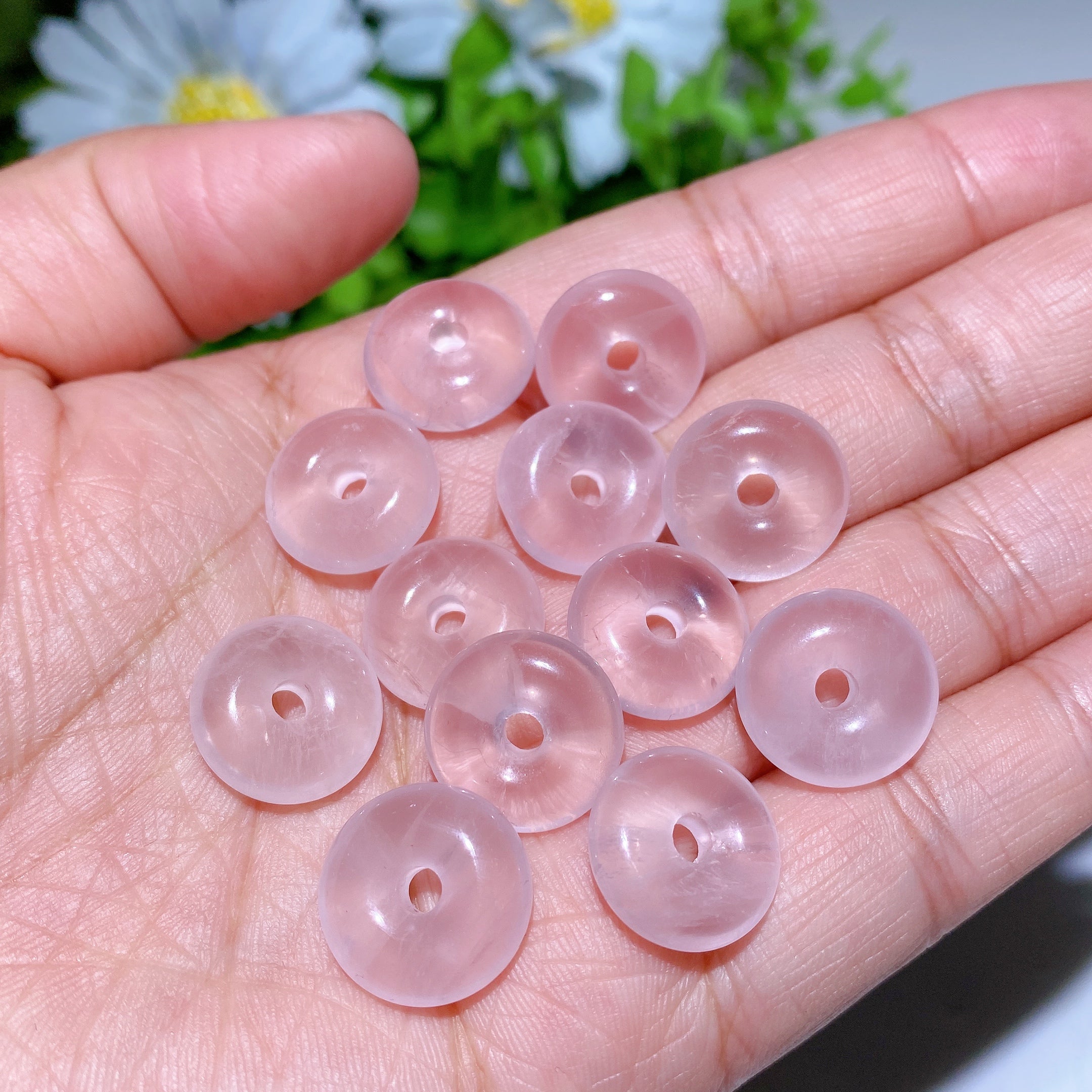 12-33mm Obsidian & Crystal Donut Pendants for Healing