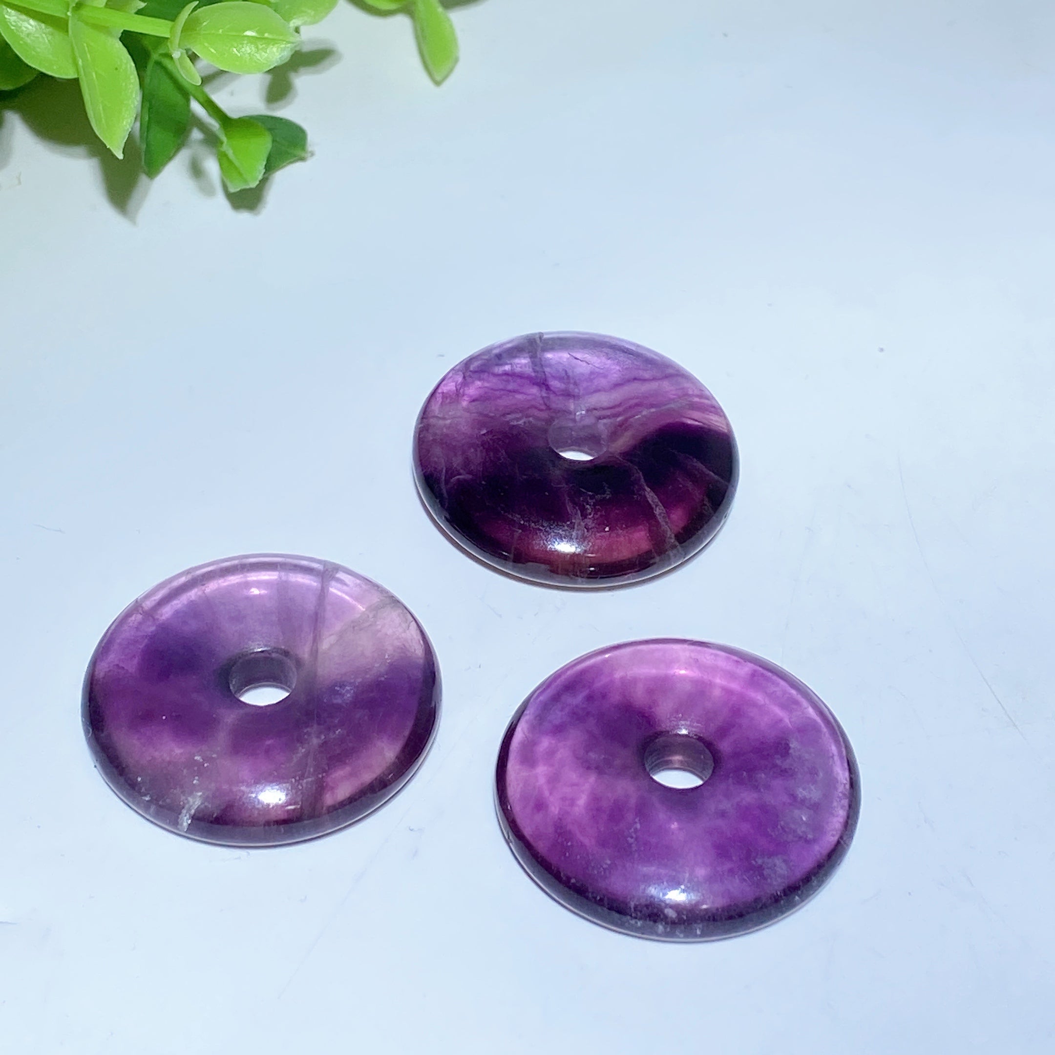 12-33mm Obsidian & Crystal Donut Pendants for Healing