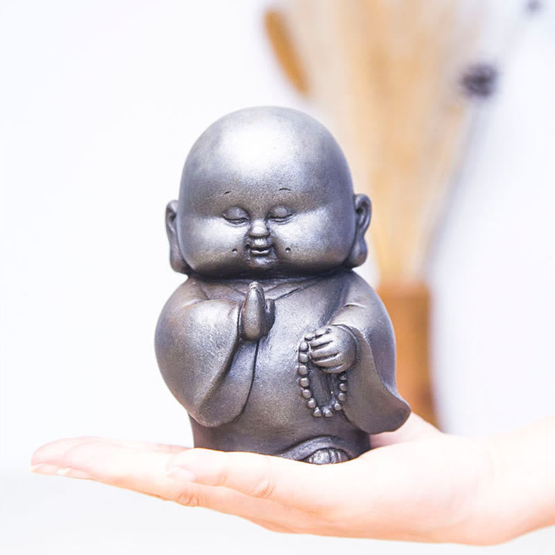 Statue de Bouddha rouille de 12,7 cm | Décoration artisanale pour petit moine