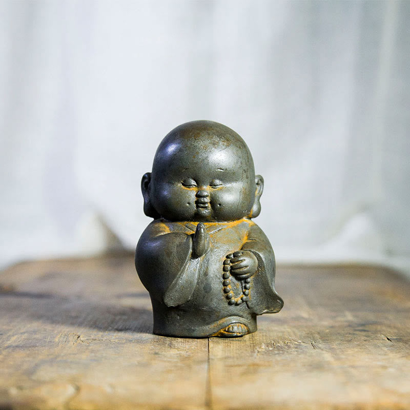 Statue de Bouddha rouille de 12,7 cm | Décoration artisanale pour petit moine
