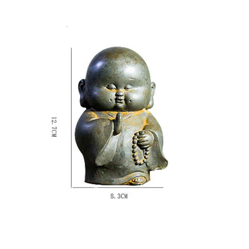 Statue de Bouddha rouille de 12,7 cm | Décoration artisanale pour petit moine