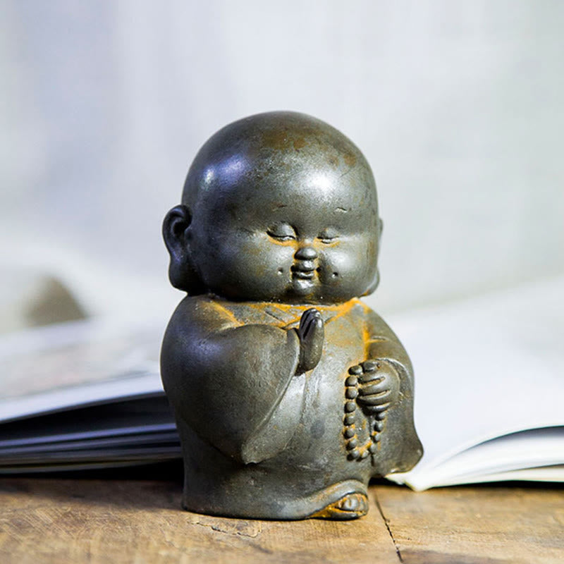 Statue de Bouddha rouille de 12,7 cm | Décoration artisanale pour petit moine