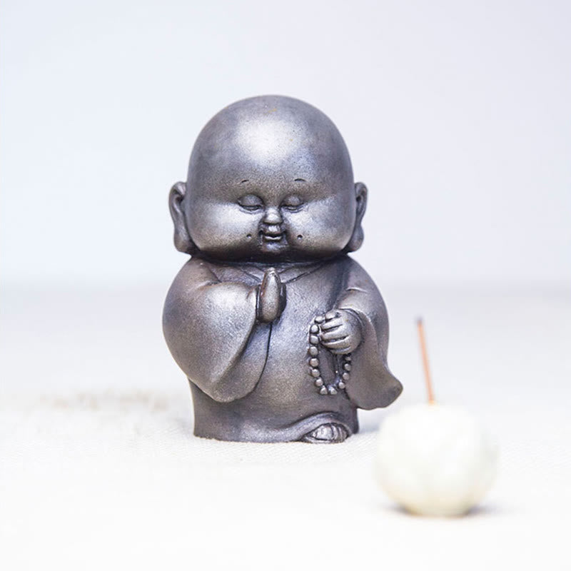 Statue de Bouddha rouille de 12,7 cm | Décoration artisanale pour petit moine