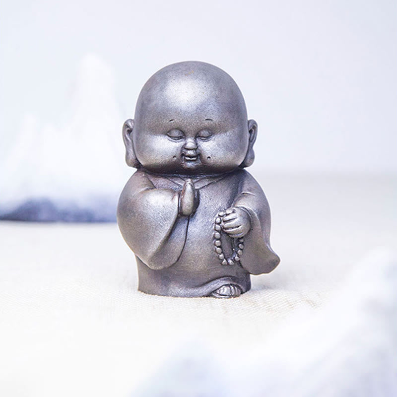Statue de Bouddha rouille de 12,7 cm | Décoration artisanale pour petit moine