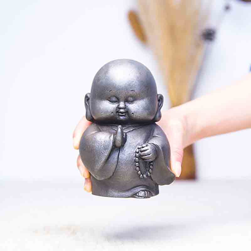 Statue de Bouddha rouille de 12,7 cm | Décoration artisanale pour petit moine