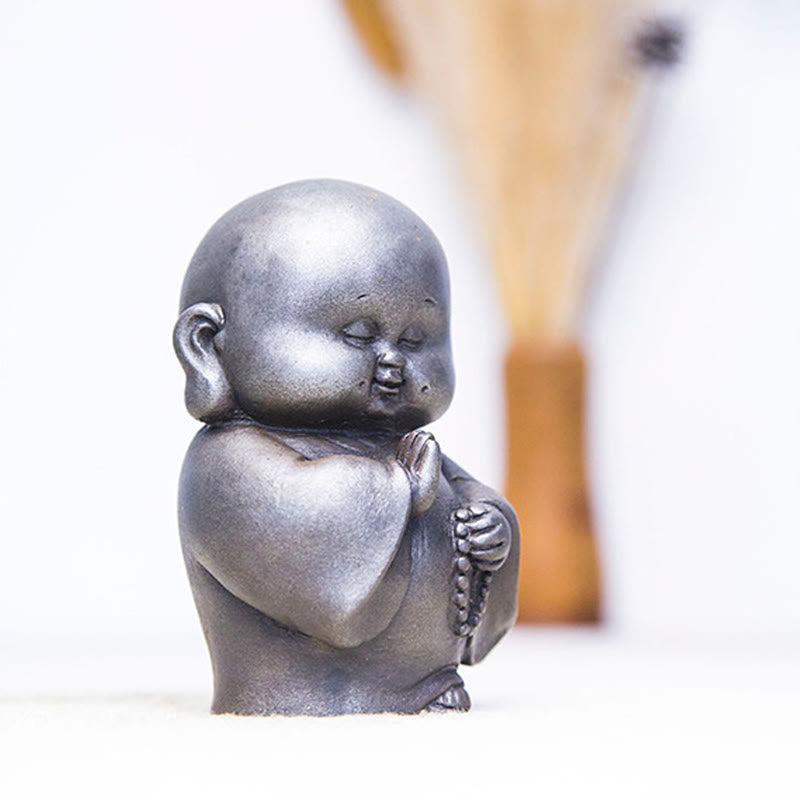 Statue de Bouddha rouille de 12,7 cm | Décoration artisanale pour petit moine