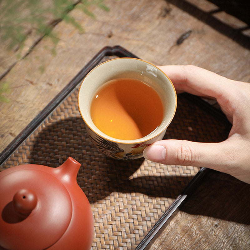 Tasse à thé en céramique avec 12 signes du zodiaque chinois | Tasse à thé Kung Fu 130 ml