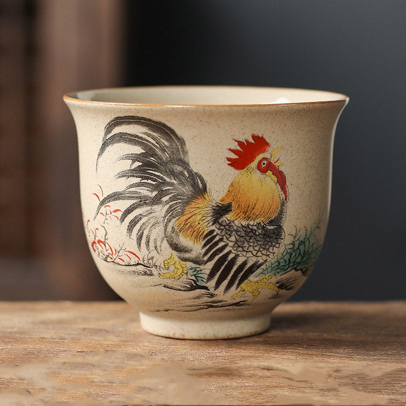 Tasse à thé en céramique avec 12 signes du zodiaque chinois | Tasse à thé Kung Fu 130 ml