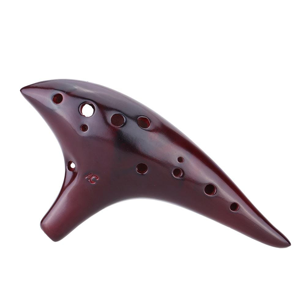 12 Hole Alto C Ceramic Ocarina Flute - Smoked Finish - Ocarina - On sale