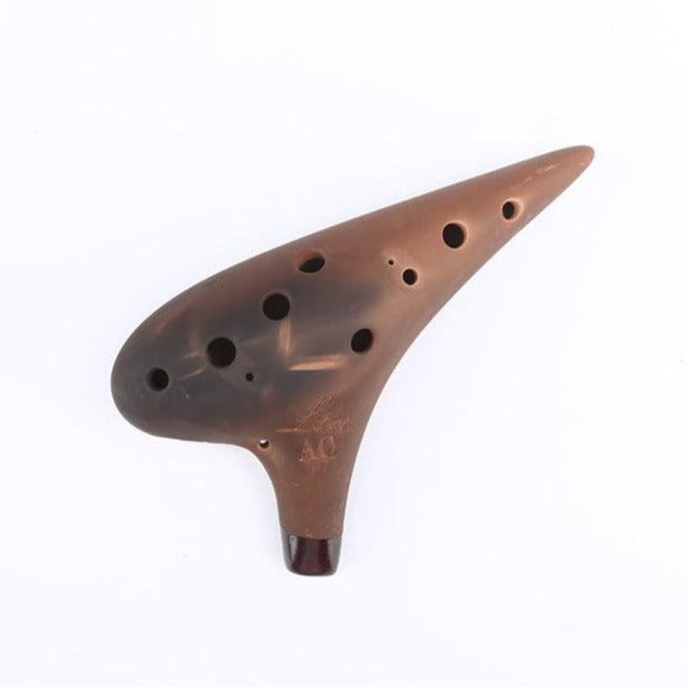 12 Hole Alto C Ceramic Ocarina Flute Smoked Finish - AC-tone Ocarina - On sale