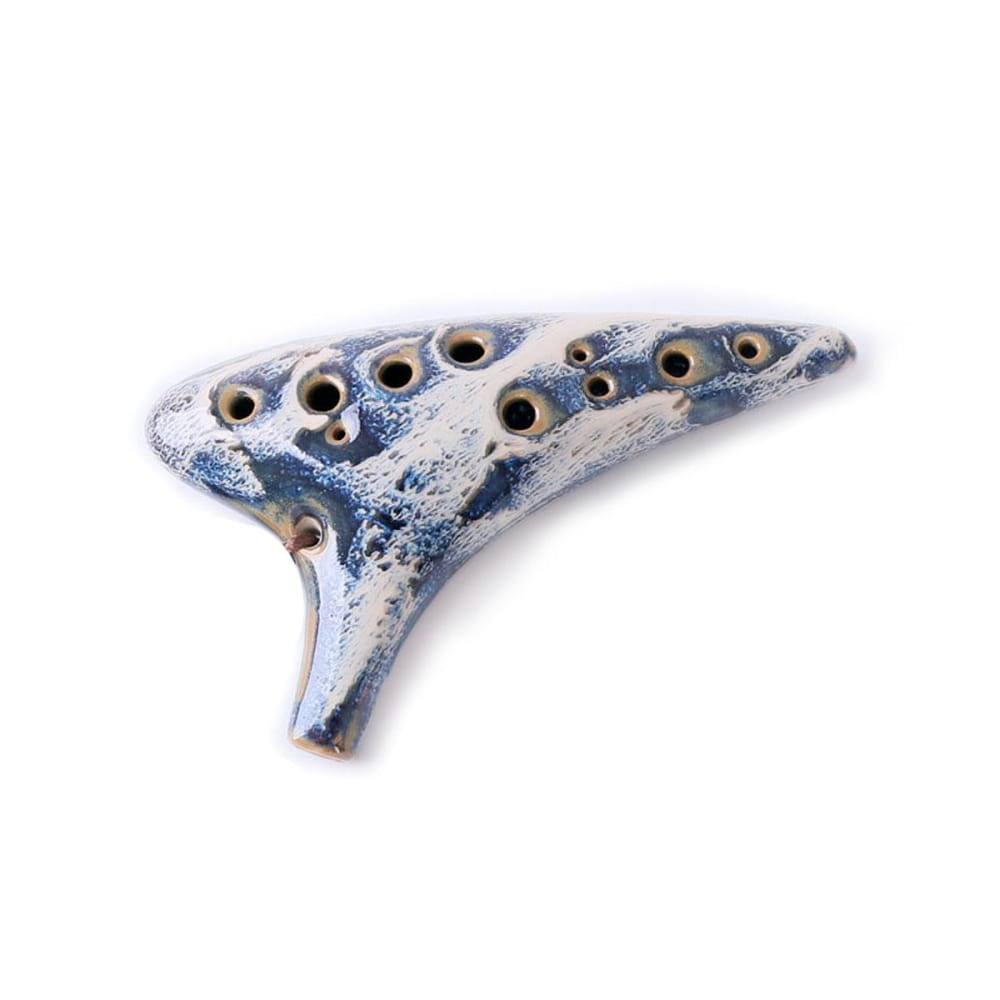 12 Hole Alto C Metal Style Ocarina Instrument - Dark Blue Ocarina - On sale