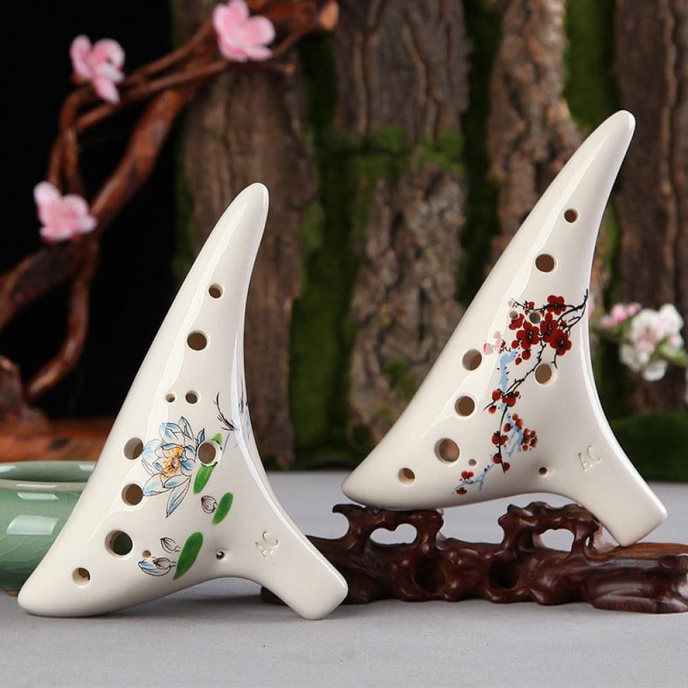 12 Hole Alto C Painted Ocarina Wind Instrument - Ocarina - On sale