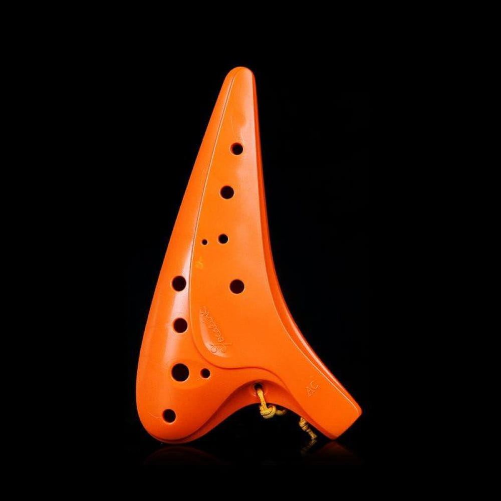 12 Hole Alto C Sweet Potato Resin Ocarina Flute - Orange Ocarina - On sale