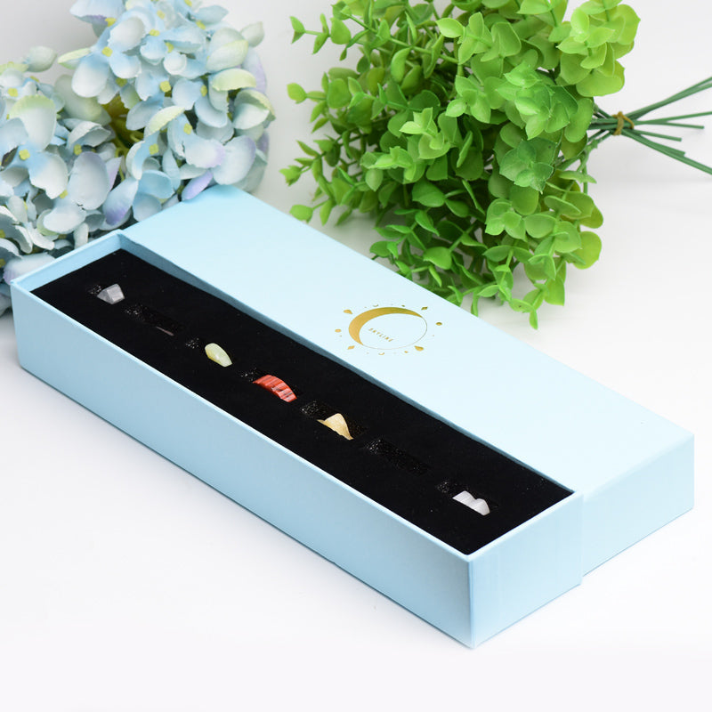 12 inch Crystal Shapes Set Box with Polished Stones