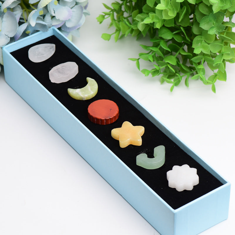 12 inch Crystal Shapes Set Box with Polished Stones