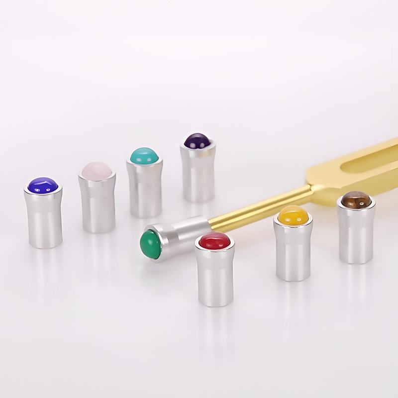 Pieds vibrants en argent avec diapason de 12 mm et pierres précieuses