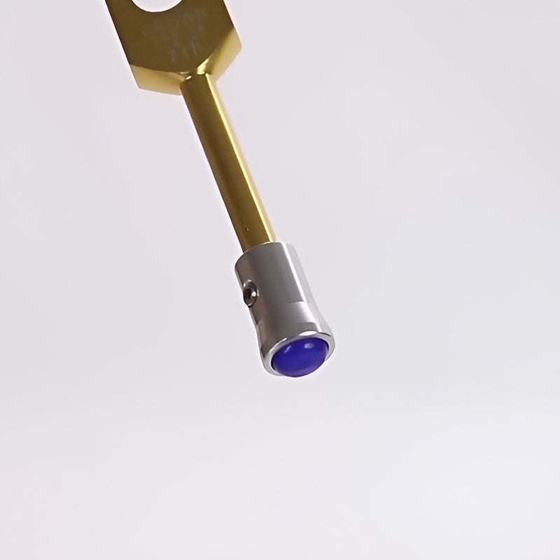 Pieds vibrants en argent avec diapason de 12 mm et pierres précieuses