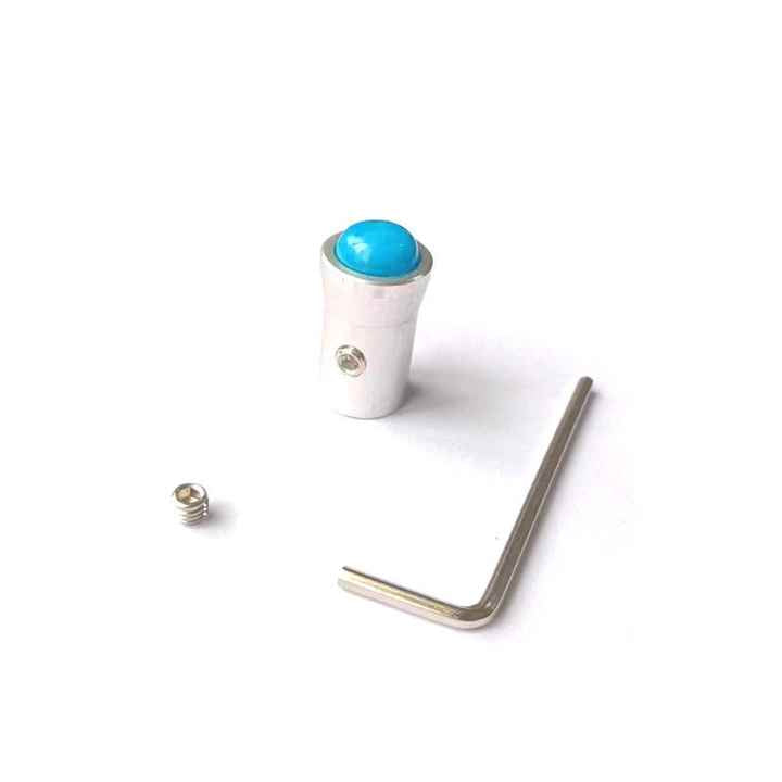 Pieds vibrants en argent avec diapason de 12 mm et pierres précieuses