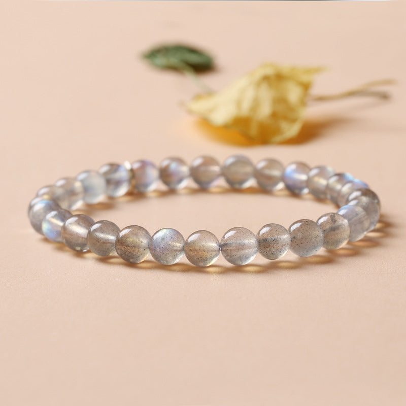 Bracelet Charmant 12 Pierres de Lune Zodiaque Perles de 7 mm