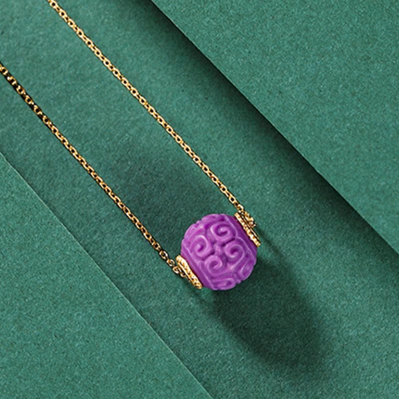 Purple Mica Stone Spiritual Necklace & Bracelet Set