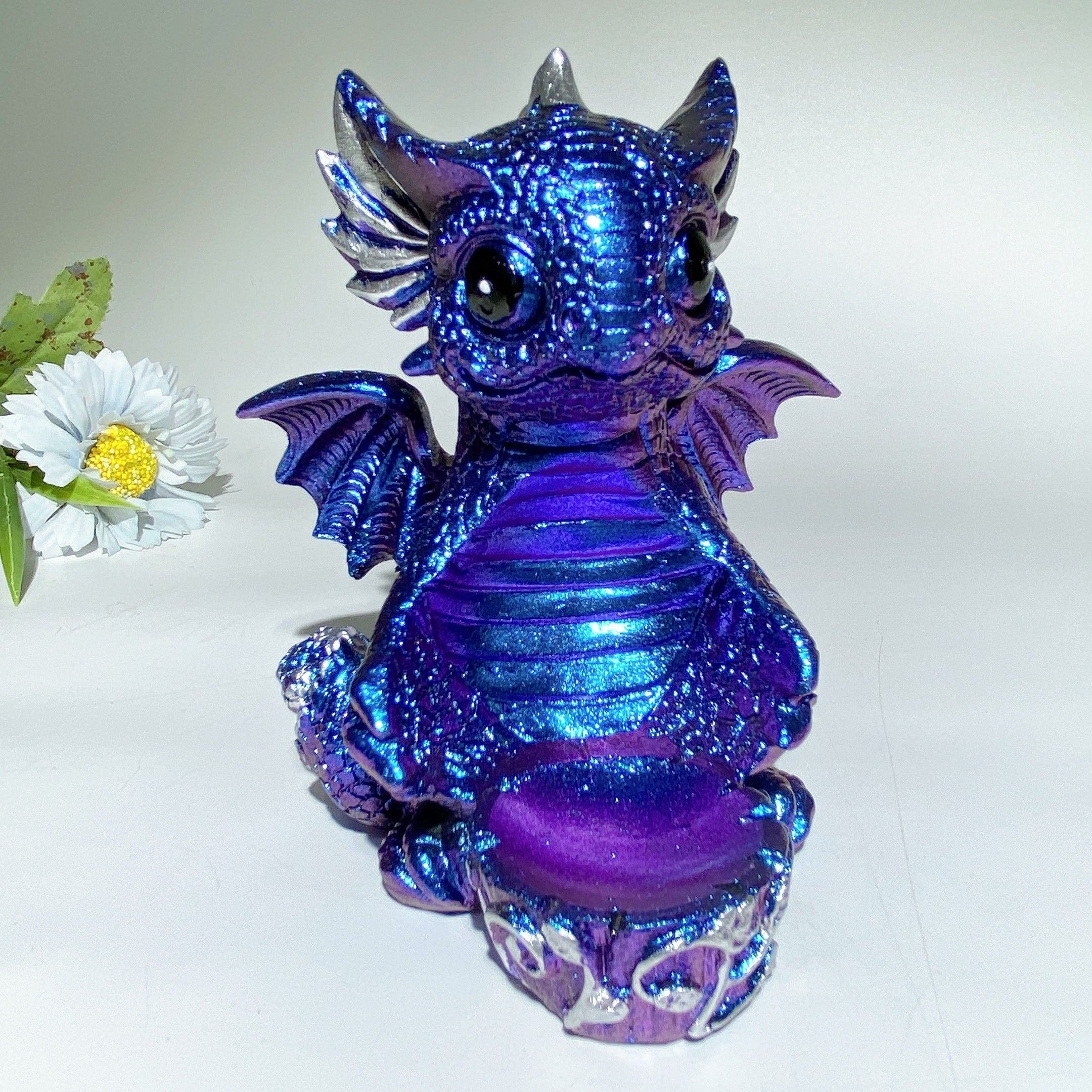 12cm Resin Chinese Dragon Sphere Stand for Crystal Healing