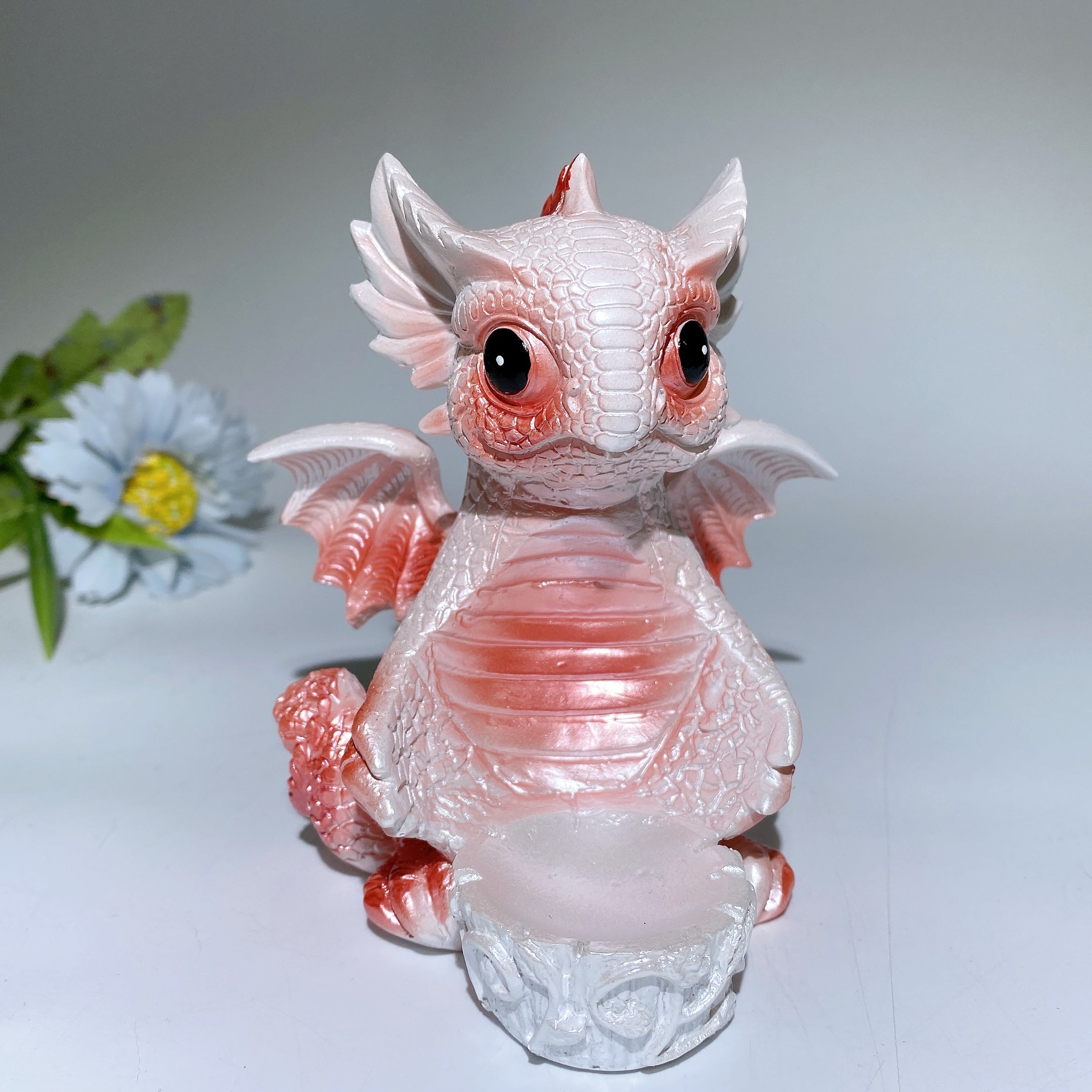 12cm Resin Chinese Dragon Sphere Stand for Crystal Healing