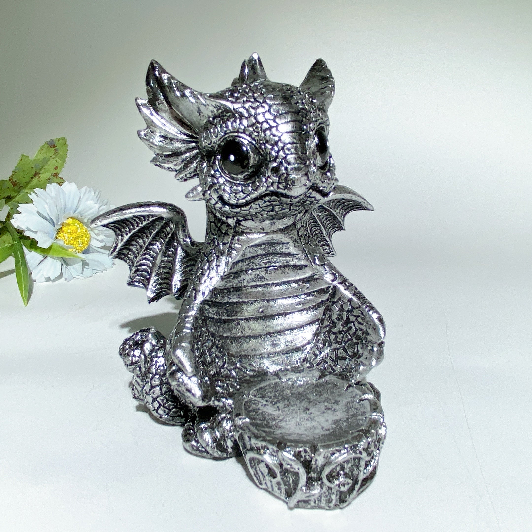12cm Resin Chinese Dragon Sphere Stand for Crystal Healing