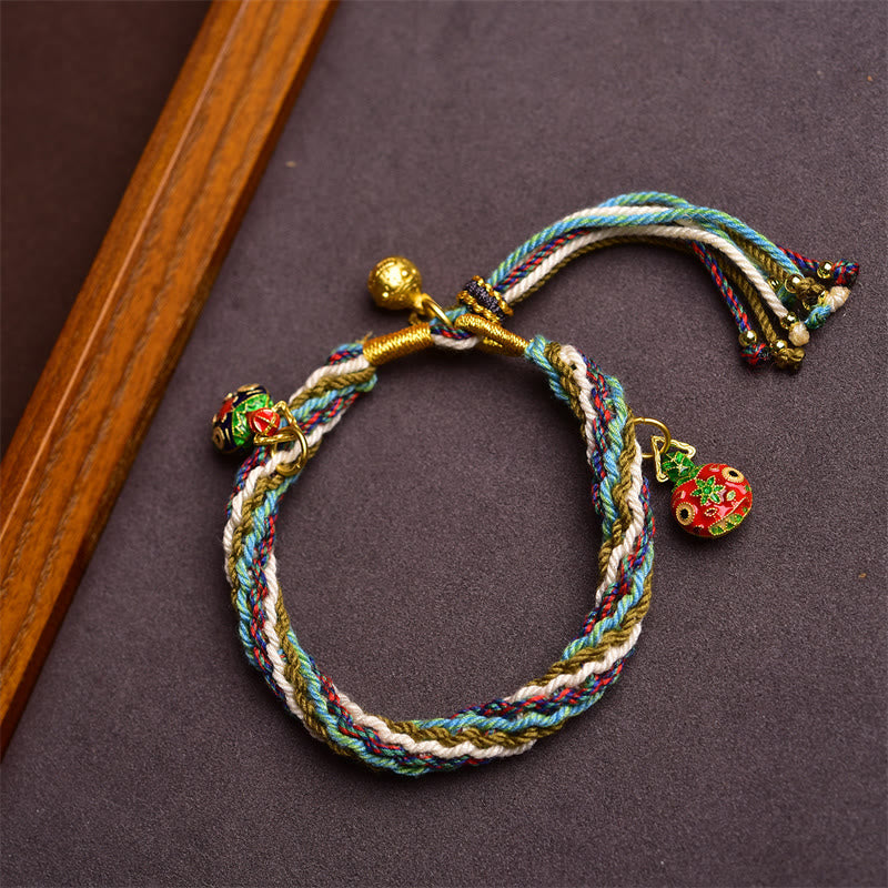 Blue String Gold Swallowing Beast Healing Bracelet