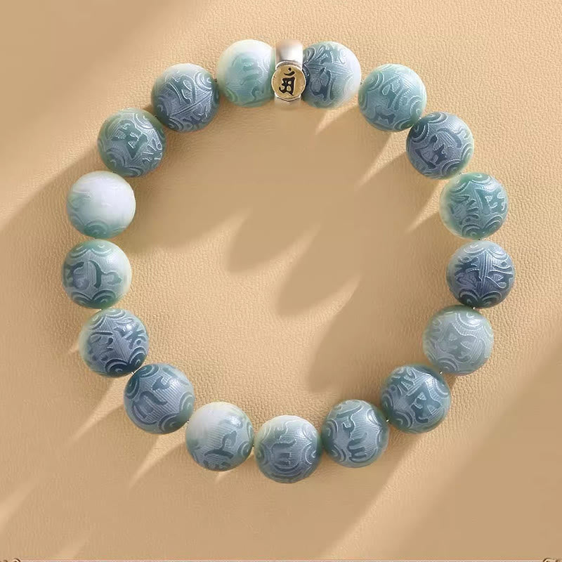 Bracelet de sagesse du zodiaque chinois Bodhi Seed 12 mm Om Mani Padme Hum