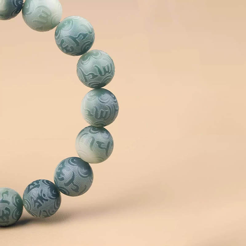 Bracelet de sagesse du zodiaque chinois Bodhi Seed 12 mm Om Mani Padme Hum