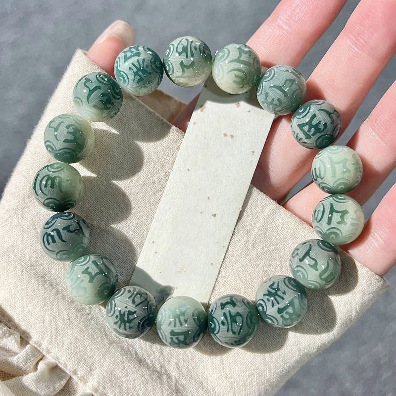Bracelet de sagesse du zodiaque chinois Bodhi Seed 12 mm Om Mani Padme Hum