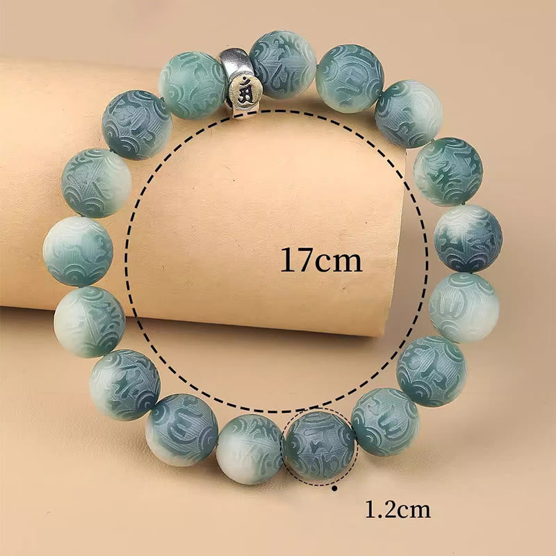 Bracelet de sagesse du zodiaque chinois Bodhi Seed 12 mm Om Mani Padme Hum