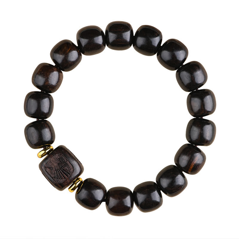 Bracelet spirituel porte-bonheur en bois d'ébène de 12 mm