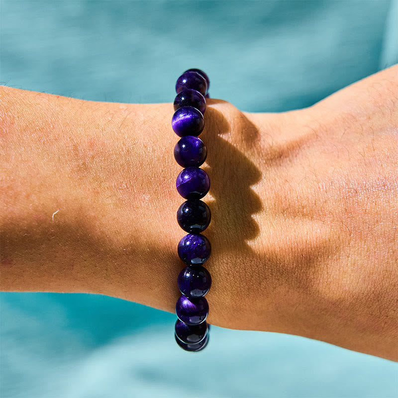 Bracelet Créativité Oeil de Tigre Violet 12 mm