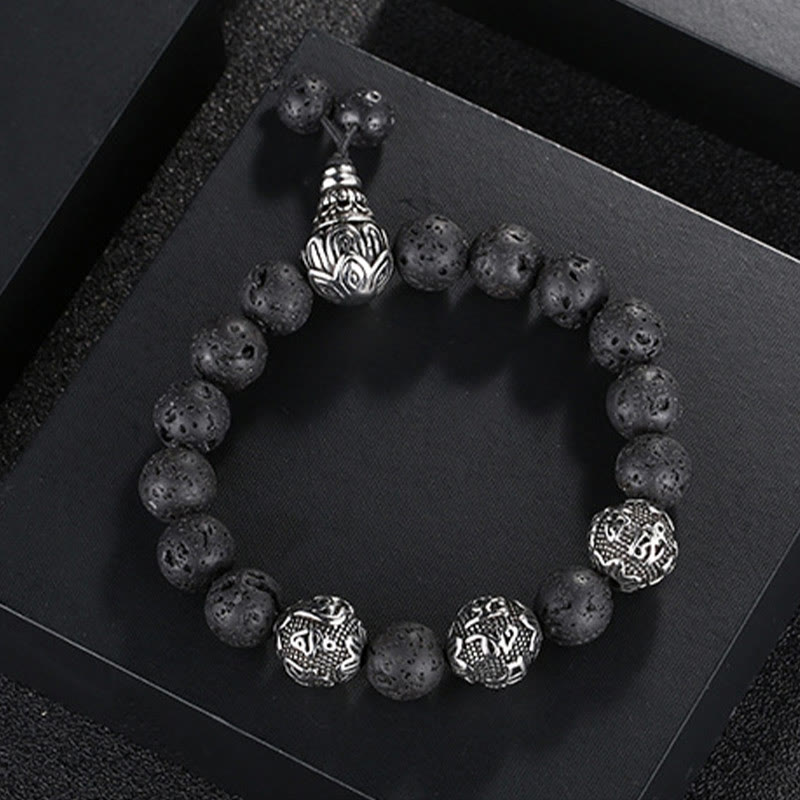 Bracelet de protection pour homme en œil de tigre de 12 mm avec acier titane
