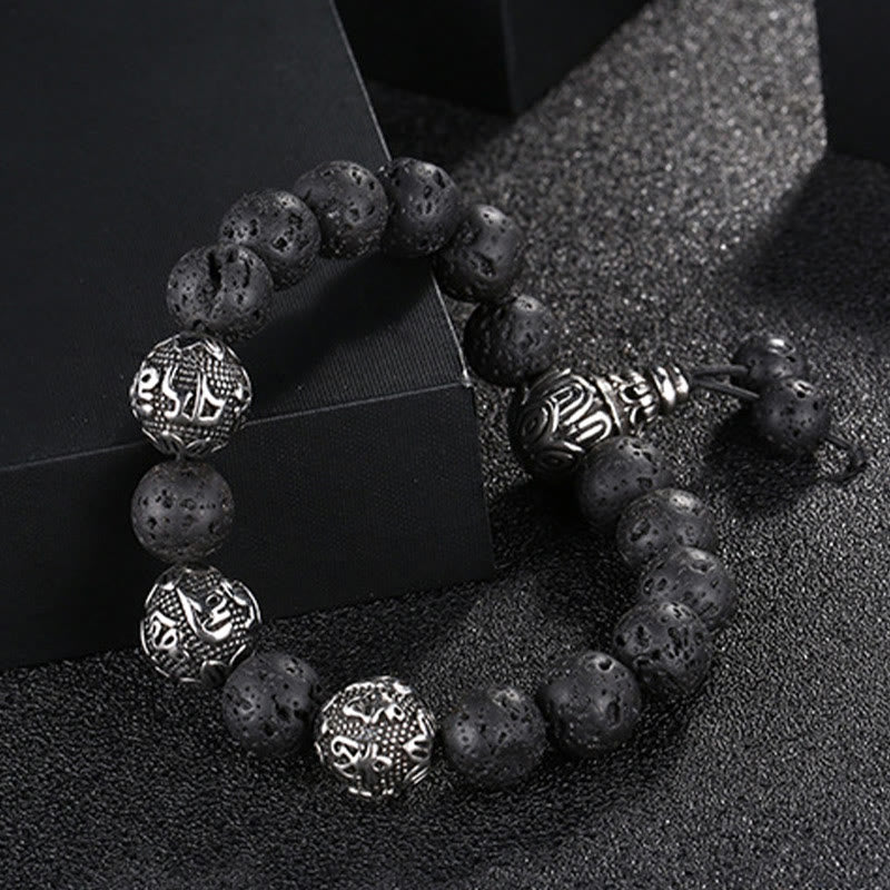 Bracelet de protection pour homme en œil de tigre de 12 mm avec acier titane