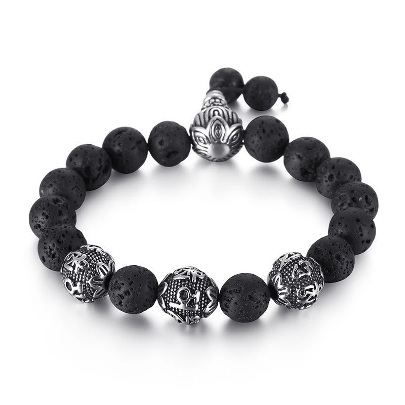 Bracelet de protection pour homme en œil de tigre de 12 mm avec acier titane