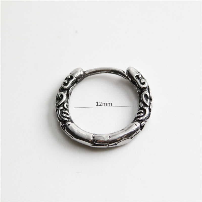Boucles d'oreilles créoles en acier titane de 12 mm pour un calme spirituel