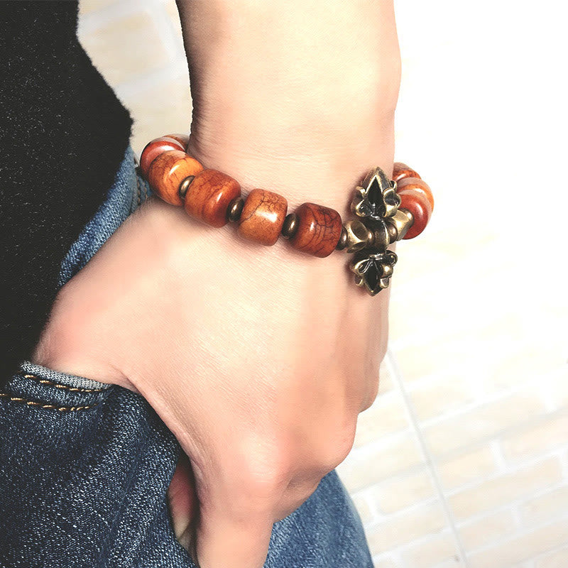 Bracelet de résilience en cuivre et os de yak de 12 mm pour l'équilibre spirituel